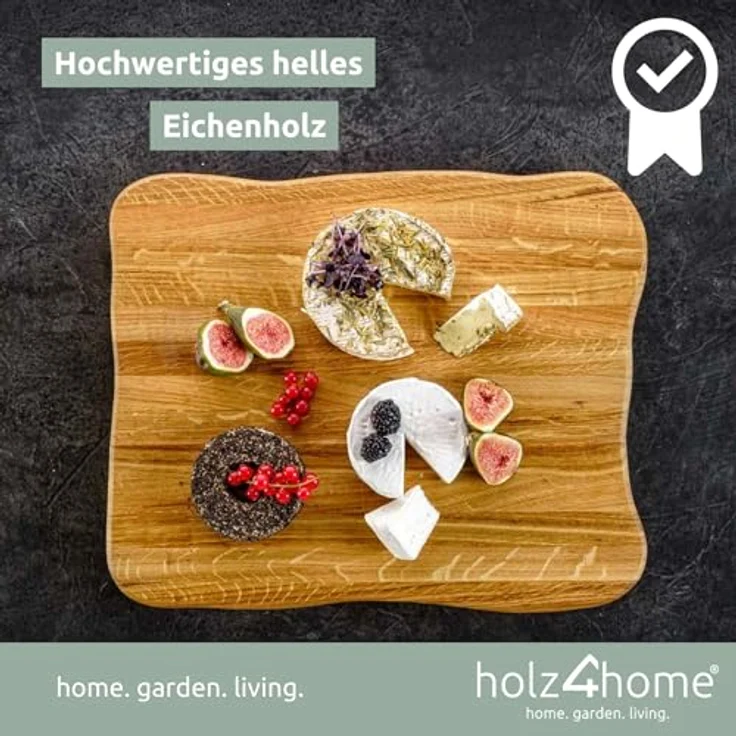 holz4home La Madera Schneidebrett Top aus Eiche hell | Steakbrett mit antibakteriellen Eigenschaften – Bild 3