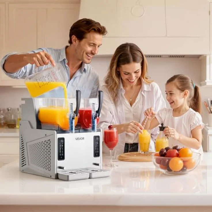 VEVOR Slush Maschine X-60, 2 x 3 L Slusheis Eisbereiter mit 450 W, Selbstreinigungsfunktion und 5 voreingestellten Programmen – Bild 8