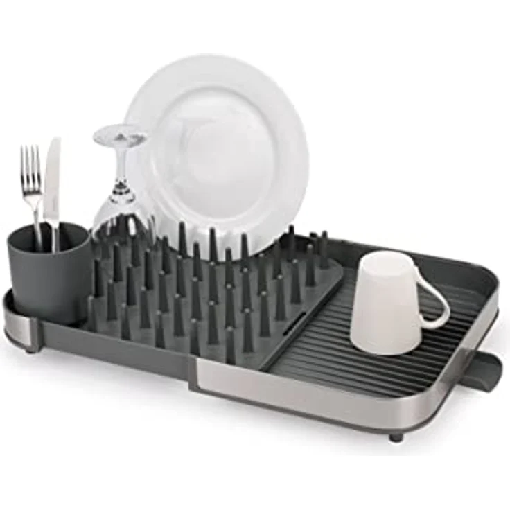 Joseph Joseph Duo Expanding Abtropfgestell mit abnehmbarem Besteckhalter, Abtropfstutzen, Edelstahl – Bild 1