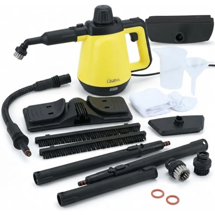 Casativo Premium Dampfreiniger, mobil, 3,5 bar, 1.200W, 16 Zubehörteile, hygienisch ohne Chemie, für Küche, Bad, Möbel und Autos – Bild 2