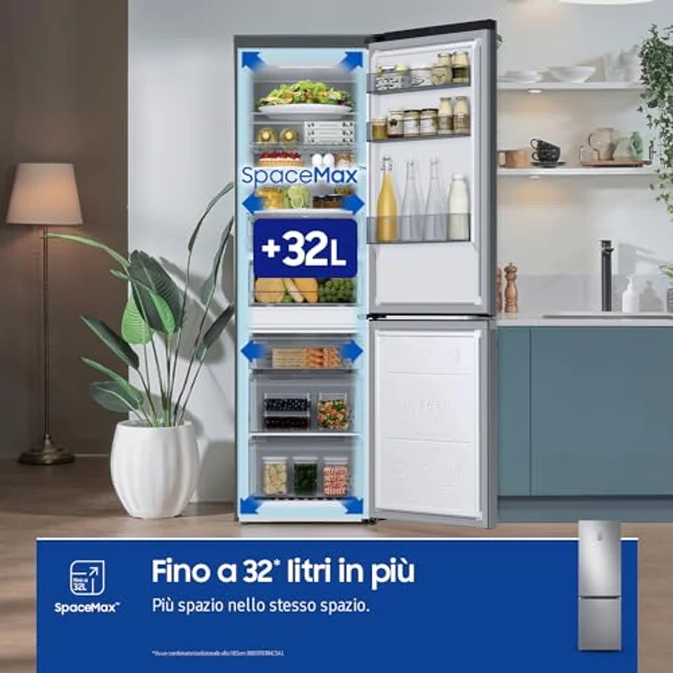 Samsung RB34C775CS9/EF Kühl- und Gefrierkombination Freistehend, 344 l Innenraum, Edelstahl, All-Around-Kühlsystem, Energieeffizienzklasse C – Bild 4