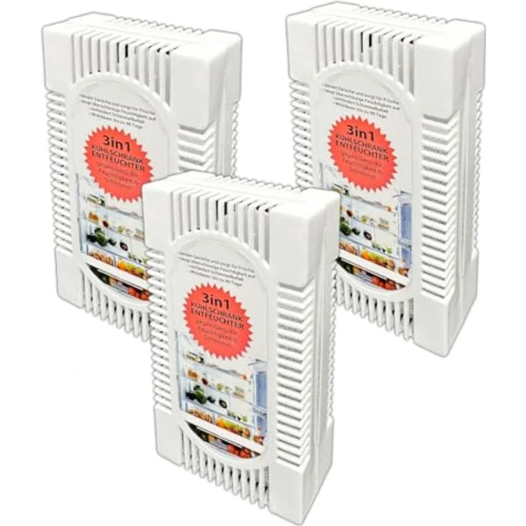 HAC24 3x Kühlschrank Entfeuchter Trockner Box gegen Gerüche Feuchtigkeit & Schimmel, weiß – Bild 2