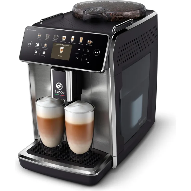 Saeco Gran Aroma SM6585/00, Kaffeevollautomat mit Aroma Extract und LattePerfetto-Technologie, Schwarz
