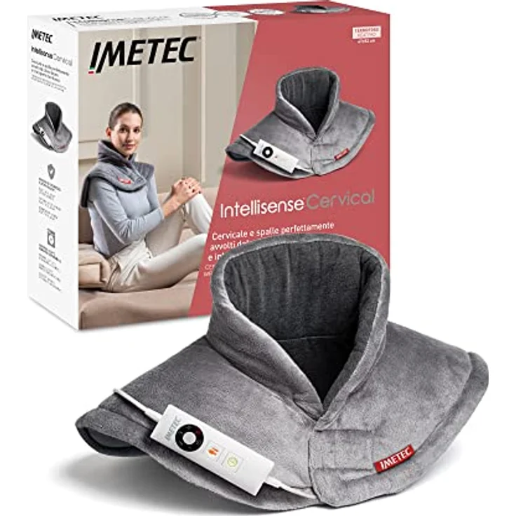 Imetec Intellisense Cervical-Heizkissen für Hals und Schultern, Wärmekissen 47 x 52 cm, antiallergischer Stoff, 5 Temperaturen, Electro-Block-Sicherheitssystem, schnelles Erhitzen, maschinenwaschbar – Bild 1