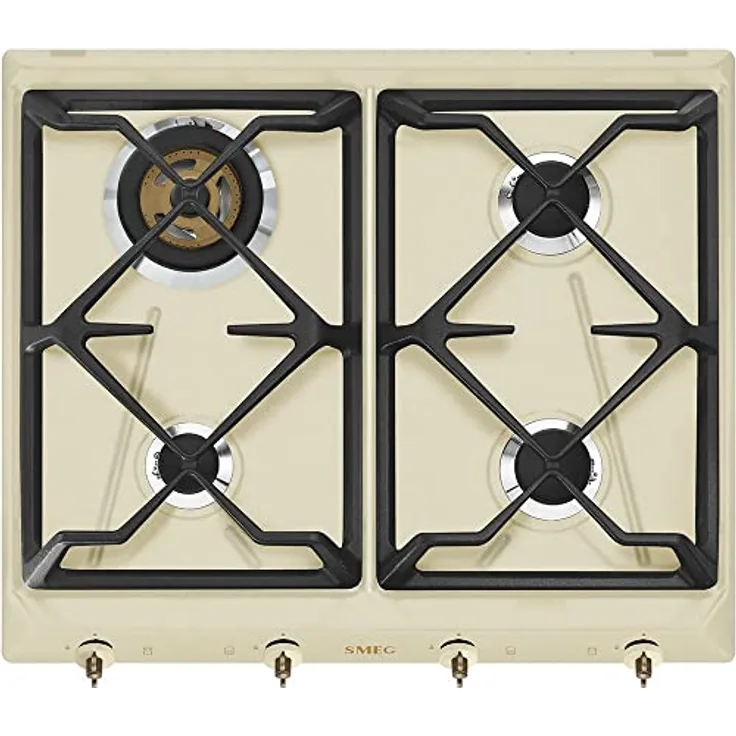 Smeg Coloniale SRV864POGH, Cremefarben, Integriert, 60 cm, Gaskochfeld, Emailliert, 4 Zone(n)