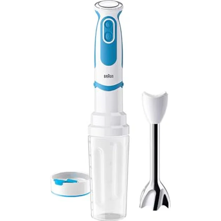 Braun MQ 5251 MultiQuick 5 Vario Stabmixer, 21 Geschwindigkeiten, 1000W, inkl. Mixbehälter (0,6L), blau, weiß – Bild 3