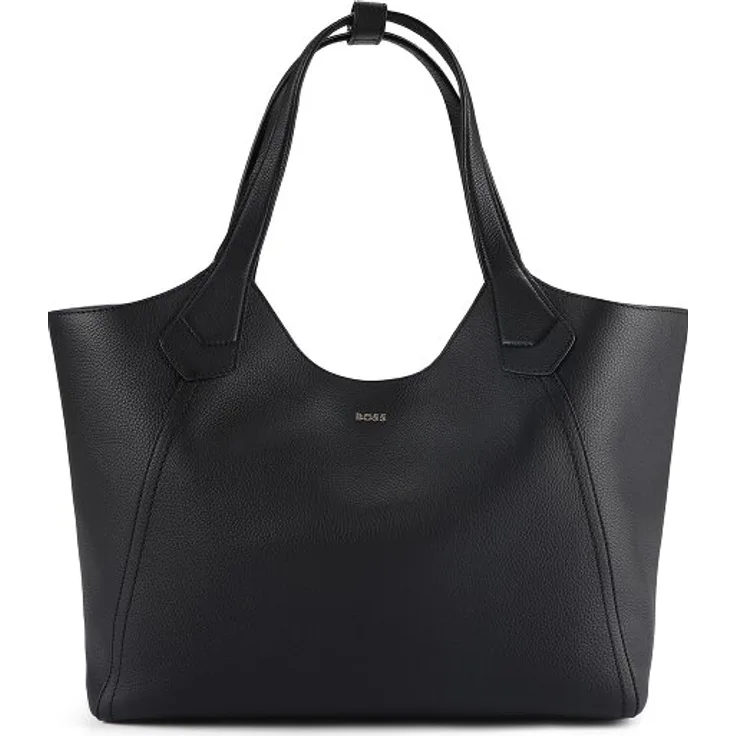 Boss Lenah Shopper Tasche, 33 cm, aus 100% Leder, schwarz