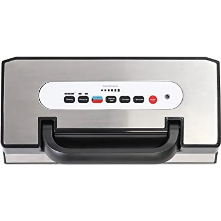 RGV Quality LED Vakuumierer 111250, Automatischer Vakuumierer mit Doppelschweißung und Touch-Bedienfeld, Schwarz/Silber