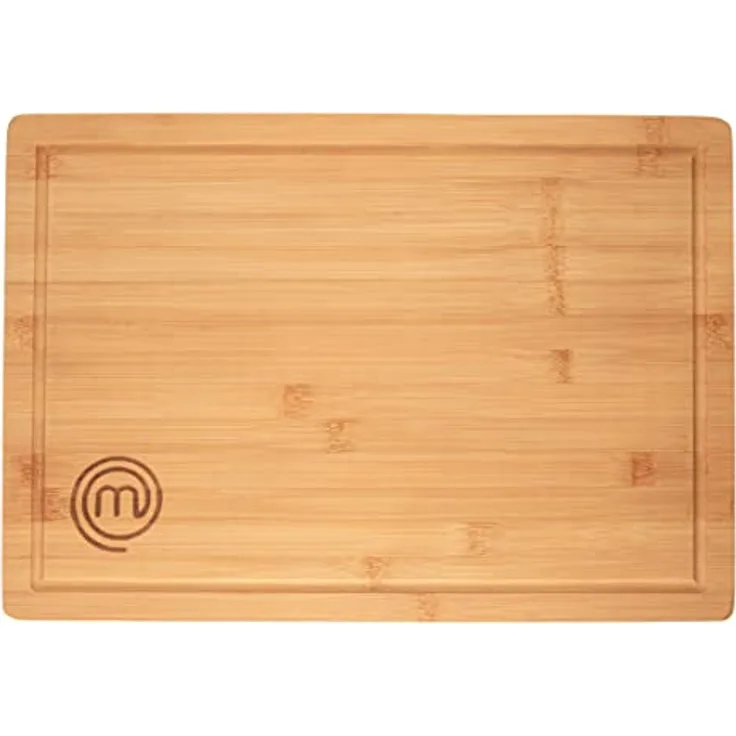 MasterChef Schneidebrett Groß, Holzbrett Küche mit Saftrille, Antibakterielles Bambus Brett, 39cm x 27cm x 3cm, Schneidbretter Hygienisch Spülmaschine Sicher, Nachhaltig Gestaltet, XL