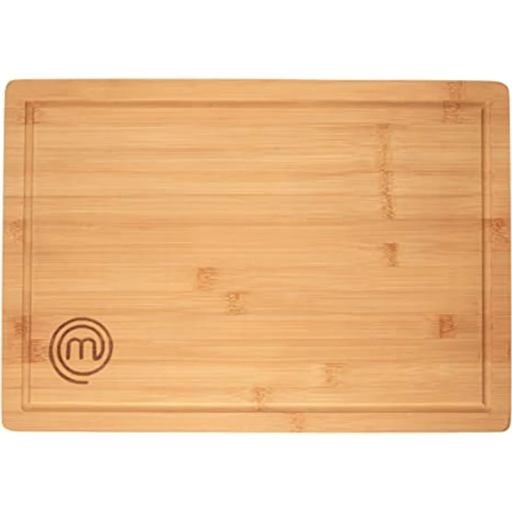 MasterChef Schneidebrett Groß, Holzbrett Küche mit Saftrille, Antibakterielles Bambus Brett, 39cm x 27cm x 3cm, Schneidbretter Hygienisch Spülmaschine Sicher, Nachhaltig Gestaltet, XL – Bild 1