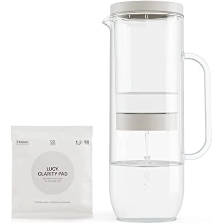 LUCY® Wasserfilter Karaffe 2L, BPA-frei, spülmaschinenfest, inkl. Aktivkohlefilter, beseitigt Schadstoffe, bewahrt Mineralien wie Magnesium und Calcium