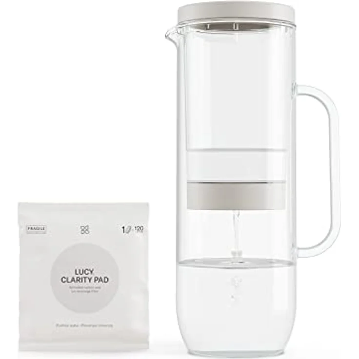 LUCY® Wasserfilter Karaffe 2L, BPA-frei, spülmaschinenfest, inkl. Aktivkohlefilter, beseitigt Schadstoffe, bewahrt Mineralien wie Magnesium und Calcium – Bild 1