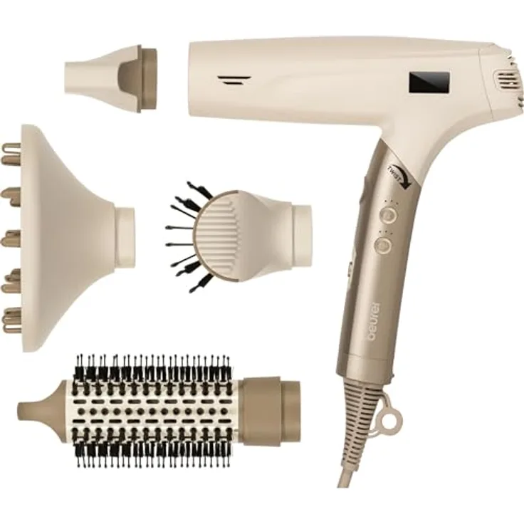 Beurer HC 150, Haartrockner mit 1.600 Watt, Ionen-Technologie und mehreren magnetischen Aufsätzen, zusammenklappbar