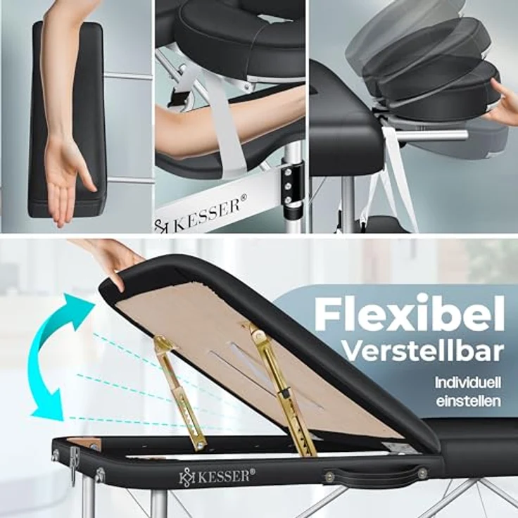 KESSER Massageliege, Mobile & höhenverstellbare 3 Zonen Massagebett, Wasser- und Ölresistent – Bild 3