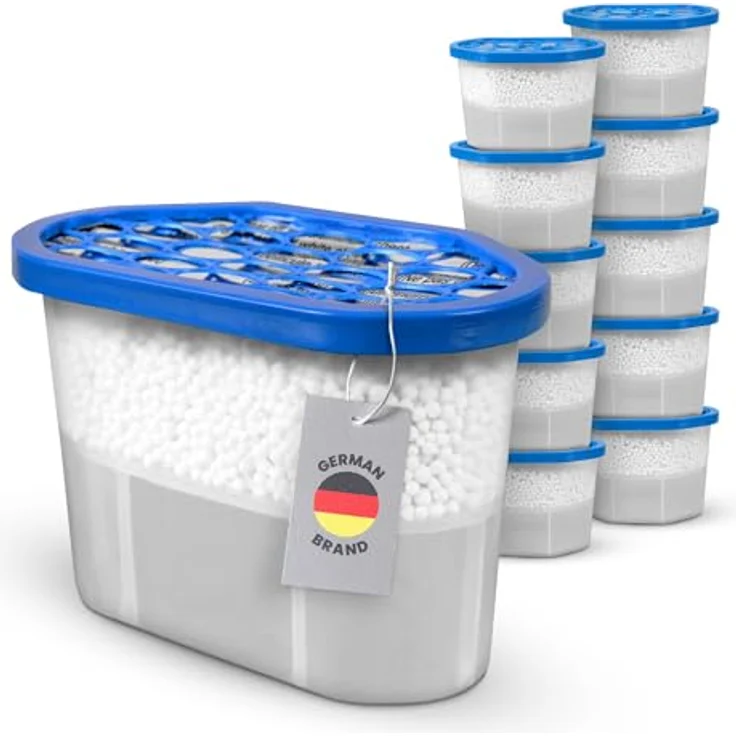Bestlivings Luftreiniger LE-04209, für 50 m² Räume, 10er Pack - Raumentfeuchter inkl. 230g Granulat, bis 50m² Raumgröße und 550ml Flüssigkeit aufnahmefähig wiederverwendbar – Bild 2
