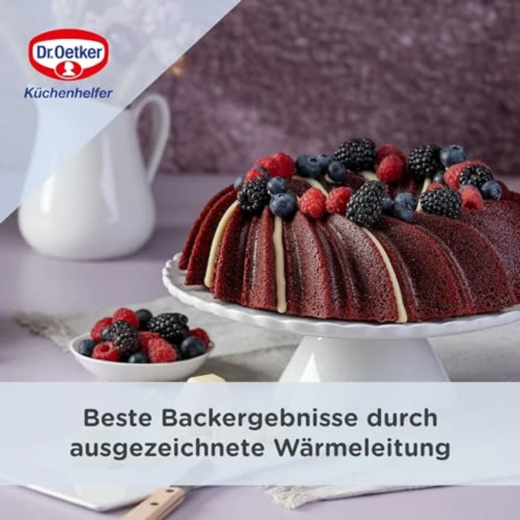 Dr. Oetker Creative Rundform Sun – Hochwertige Gugelhupf Backform, Antihaftbeschichtung, Rose-Gold, Ø 24 x 8,5cm, 2100ml, Hitzebeständig bis +230°C – Bild 3
