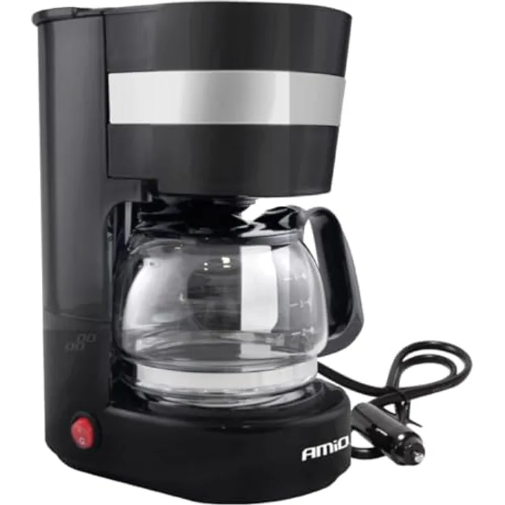 AMiO Kaffeemaschine Auto / Lkw 24V, Filterkaffeemaschine mit 650 ml Kanne und Permanentfilter