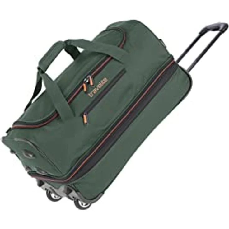 travelite 2-Rad Trolley Reisetasche Gr. S mit Dehnfalte, Gepäck Serie BASICS: Weichgepäck Reisetasche mit Rollen mit extra Volumen, 55 cm, 51 Liter (erweiterbar auf 64 Liter) – Bild 1