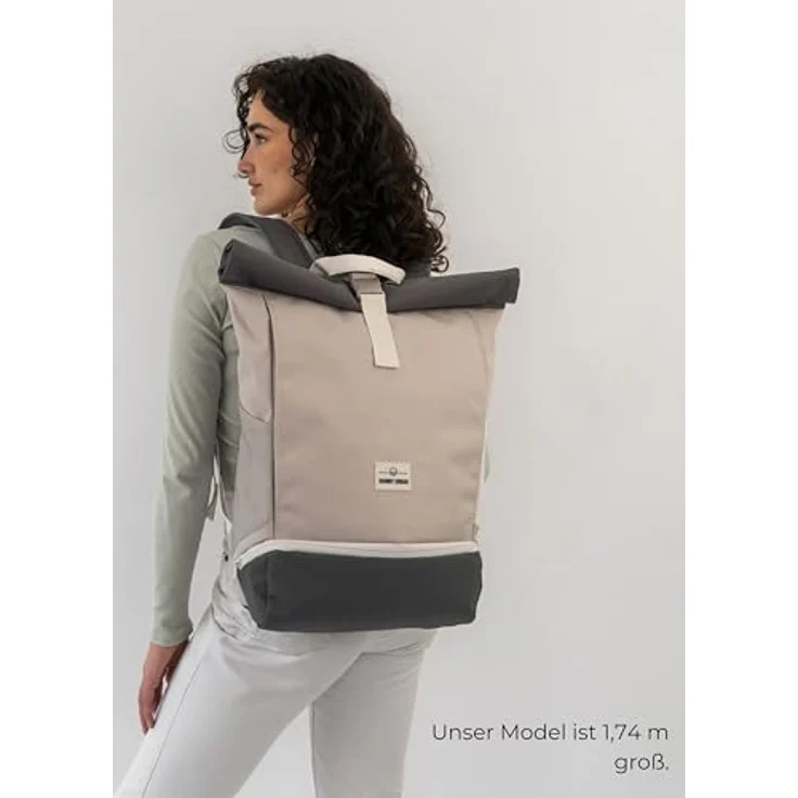 Johnny Urban Cityrucksack Allen Large, Rolltop Damen Herren, Laptop Fach, Wasserabweisend, aus recycelten PET-Flaschen hergestellt – Bild 2