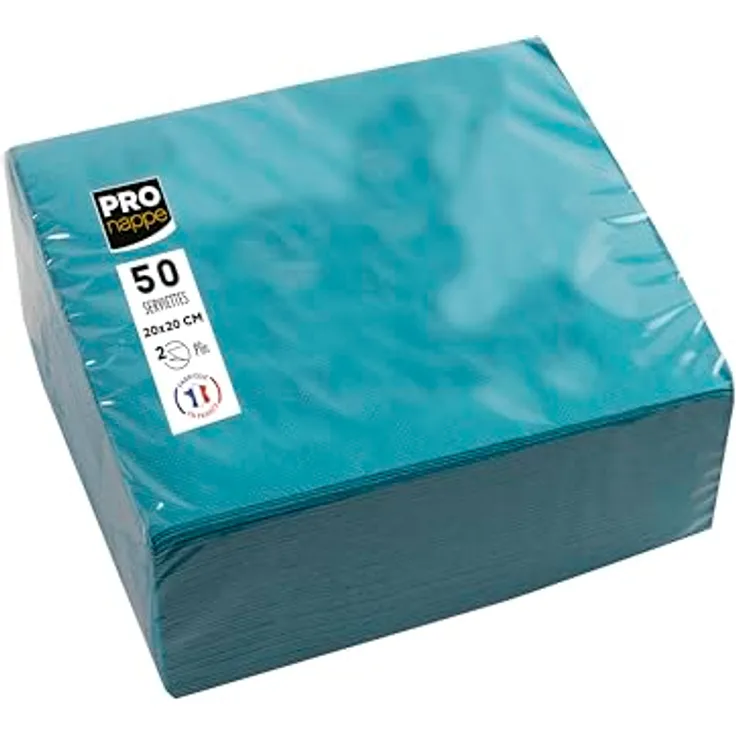 PROnappe Servietten türkis, 2-lagig, 20,0 x 20,0 cm, 50 Stück, FSC-zertifiziert