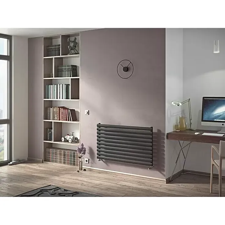 Ximax Raumheizkörper Fortuna Horizontal, 120 x 58,4 cm, 758 W Wärmeleistung, Anthrazit