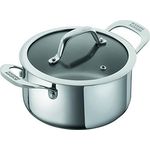 KUHN RIKON Allround Kochtopf mit Glasdeckel, Edelstahl, induktion, 2,3 Liter/18 cm, Silber