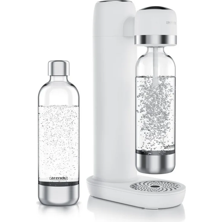 Arendo Wassersprudler Soda Streamer, 3-tlg. Set mit 2x 1000 ml BPA-freien Flaschen, individuell dosierbarer Carbonator, kompatibel mit 60l CO2 Zylindern, kompaktes Design