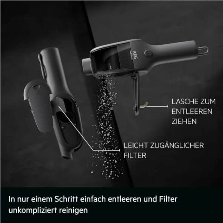 AEG ErgoMini Kabelloser Akku Handstaubsauger AH1EM10DG, ultraleichtes Design, starke Saugleistung, grau – Bild 4