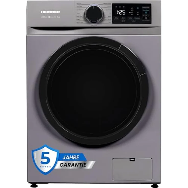 Heinner HWM-M914IVNSA, Schlanke Waschmaschine 9 kg, 1400 U/min, mit LED Display, Silber – Bild 1