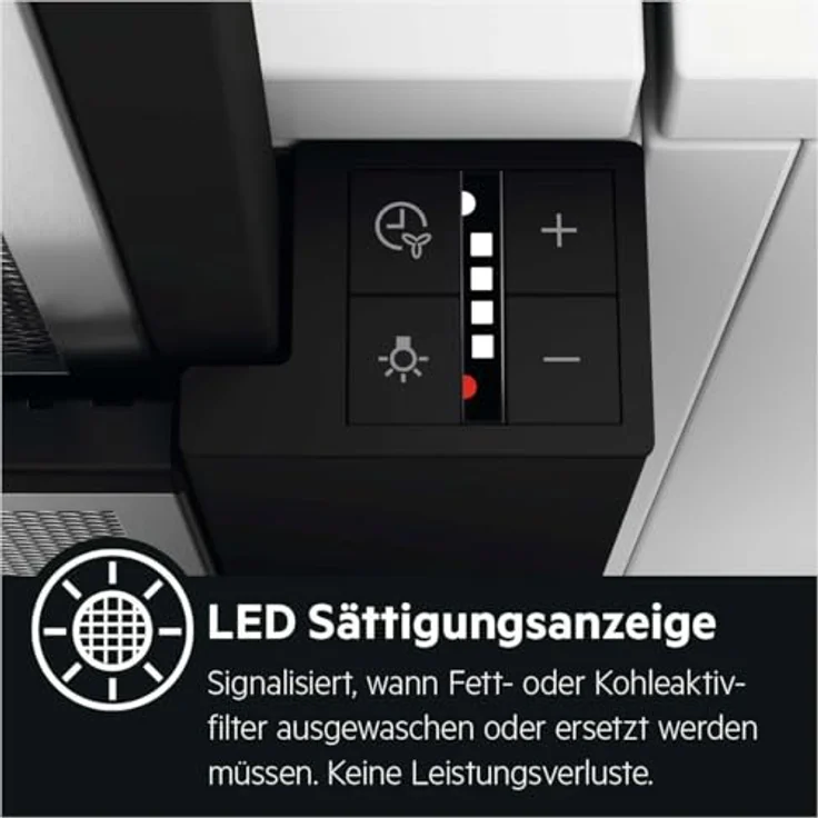 AEG DPE5660B Dunstabzugshaube, 60 cm Flachschirm, schwarze Gehäuse, hocheffiziente Fettfilter, LED-Beleuchtung, Energieeffizienzklasse A – Bild 6