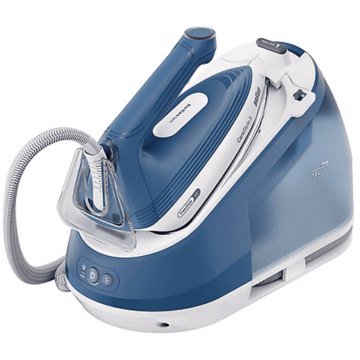 BRAUN CareStyle 3 IS 3255 BL, Dampfbügelstation mit 2200 Watt, Dampfstoß 480 g/min, FreeGlide 3D, EloxalPlus Bügelsohle, iCare Technologie, vertikale Auffrischung, 7 bar, blau