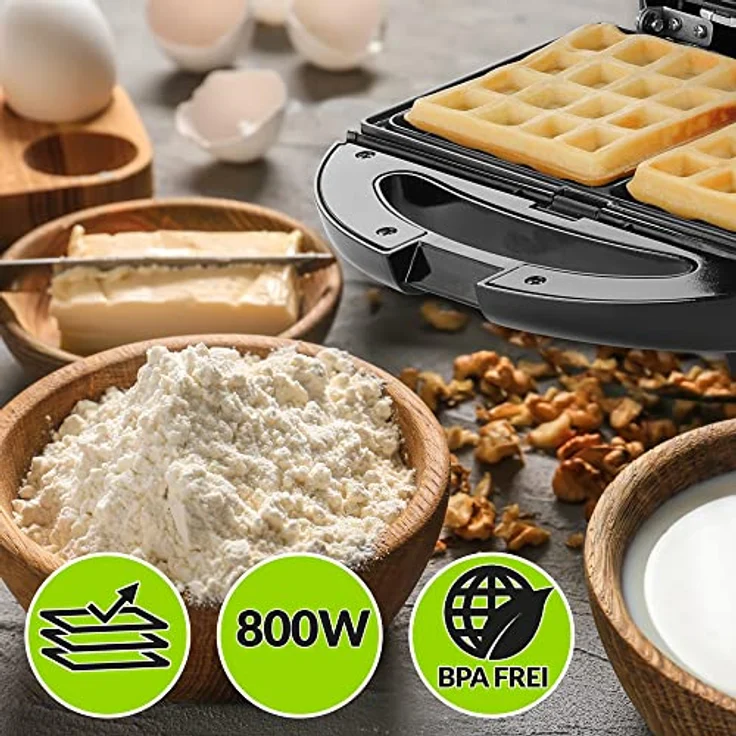 monzana 3in 1 Sandwichmaker Waffeleisen Sandwichgrill 800W Antihaftbeschichtung Tischgrill BPA frei – Bild 2