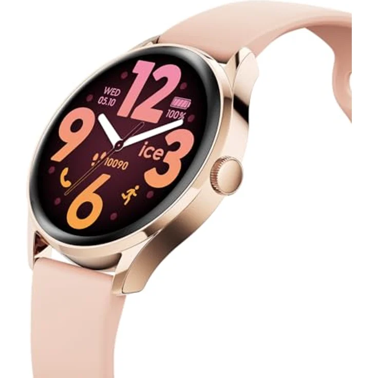 ICE-WATCH ICE Smart 3.0, Smartwatch mit 1,20 Zoll AMOLED-Display, GPS, Herzfrequenzmesser, rosa Silikonarmband und roségoldenem Gehäuse – Bild 3