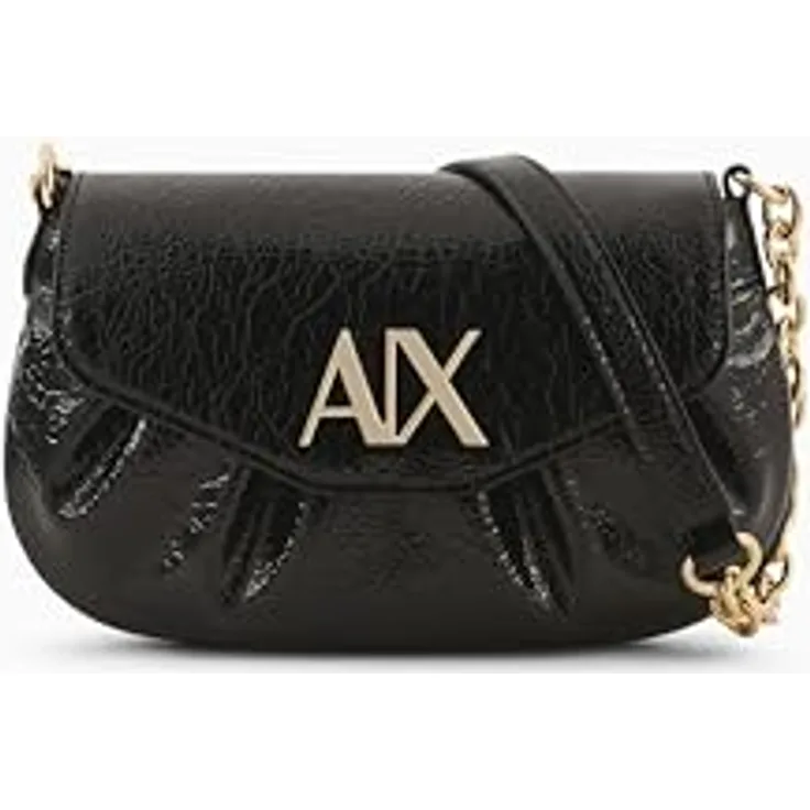 Armani Exchange Paige Umhängetasche, 20 cm, schwarz, 100% Polyurethan