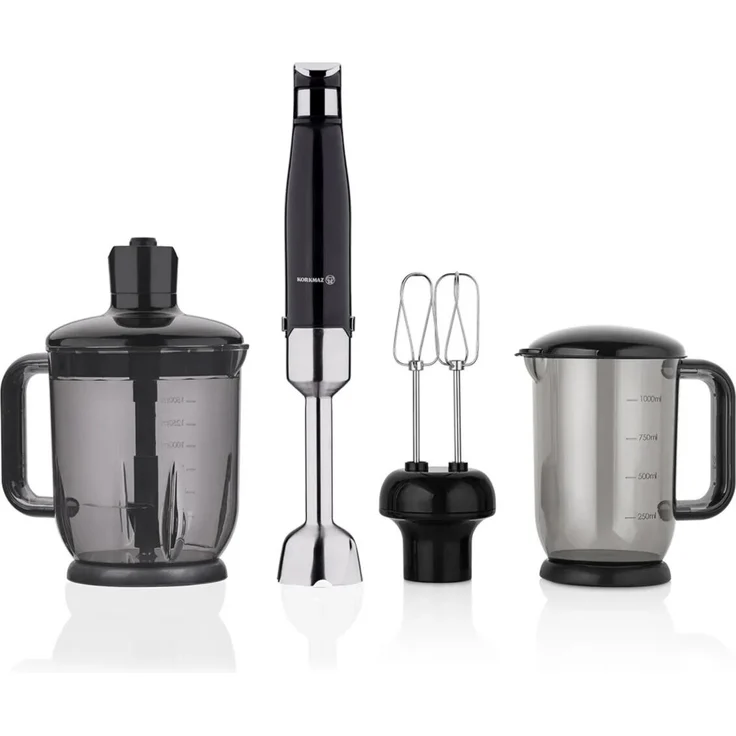 Korkmaz Performix Mega Mixer-Set, 1000 Watt Standmixer mit 2 Leistungsstufen, 4 Edelstahlklingen und 1500 ml Mixbecher