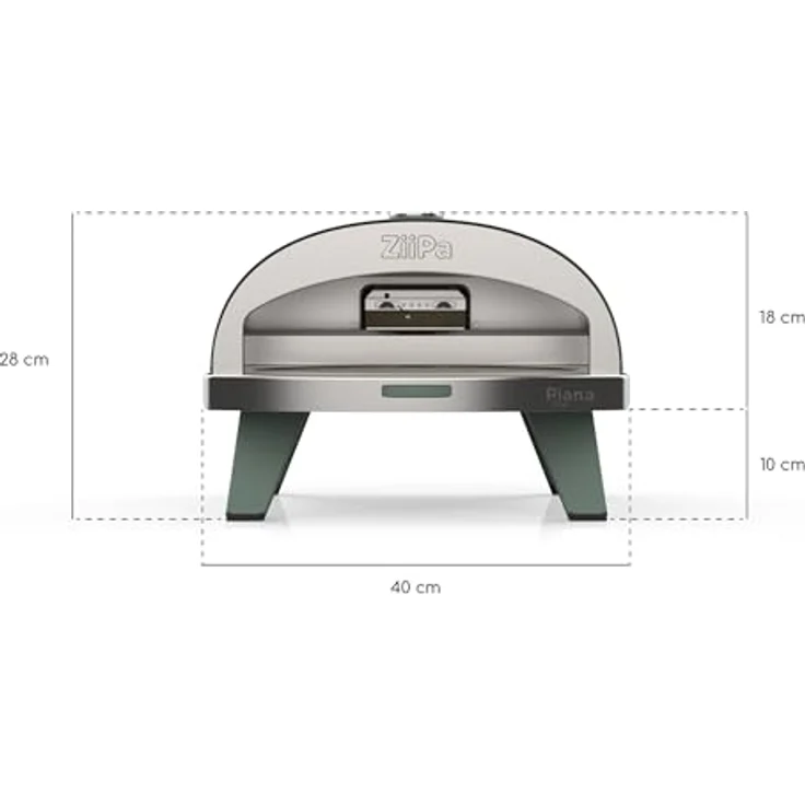 ZiiPa Gas-Pizzaofen Eukalyptus Ø 31,5 cm Cordierit Stein - Grün – Bild 3
