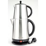 Neudorf Elektronik Teemaschine DIVANE (schwarz) mit autom. Abschaltung & Warmhaltefunktion/ 2200 & 150 Watt/robuste sparsame Technik/Duales-Heizsystem/Überhitzungsschutz/Edelstahl/ 1 & 1,7 Liter