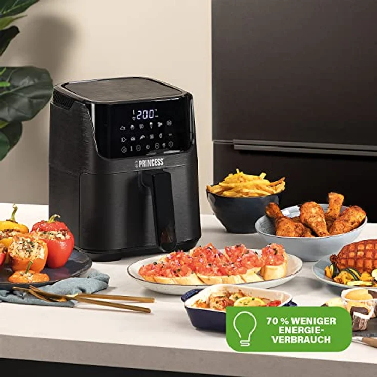 Princess Heißluftfritteuse mit 3,5 L – 70% weniger Energieverbrauch – 11 Programme – Inklusive Rezeptheft mit 30 Rezepten in deutsch – Aerofryer 182031 – Bild 2