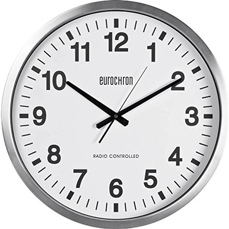 Eurochron EFWU 9000 Funk Wanduhr 507 mm x 63 mm Silber – Bild 1