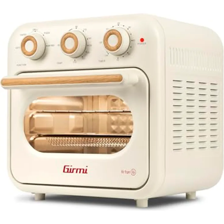Girmi FG28 Ecofrit, 14 L Heißluftfritteuse & Multifunktionsofen, 1300W, Maxi-Lüfter, bis 230 °C, 5 Programme, Innenbeleuchtung, Rezeptbuch inklusive