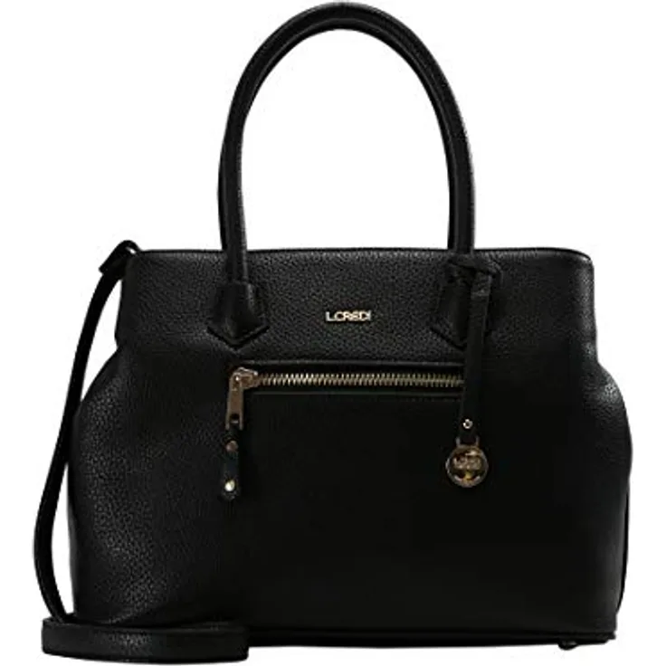 L.CREDI Maxima Handtasche, 33 cm x 14.5 cm x 25 cm, schwarz, 100% Polyurethan