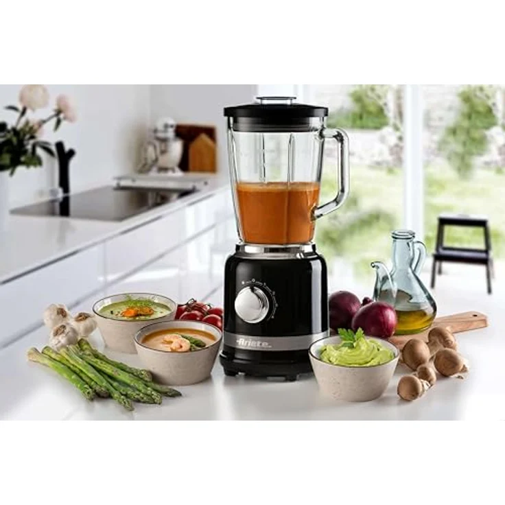 Ariete 0585 Moderna Standmixer, 1000 Watt, 1,5 Liter, Puls-Funktion, Eis-Crusher, schwarz – Bild 3