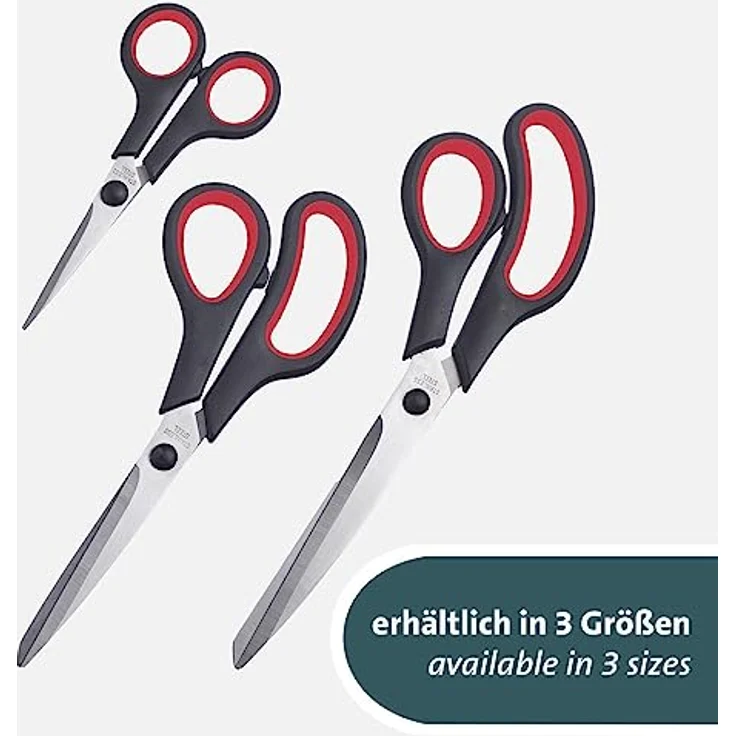 Westmark Haushaltsschere 21 cm – Allzweckschere ideal für das Schneiden von Kunststoff, Papier, Pappe und mehr – rostfreier Edelstahl, PP, TPR, schwarz, rot – Bild 5
