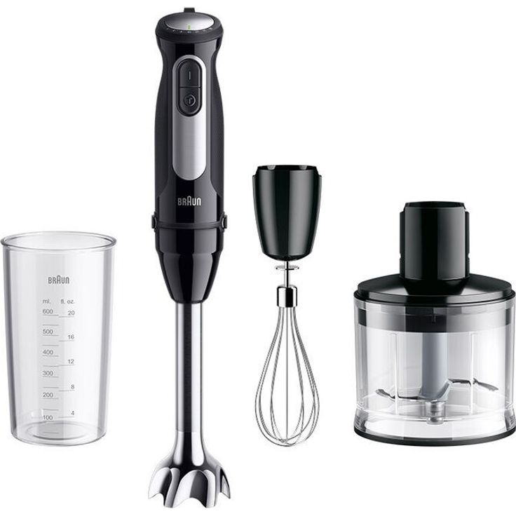 Braun MultiQuick 5 Pro MQ 55236 M, 1000 Watt Stabmixer mit 500 ml Zerkleinerer, Schneebesen und 0,6 l Mix- und Messbecher – Bild 1