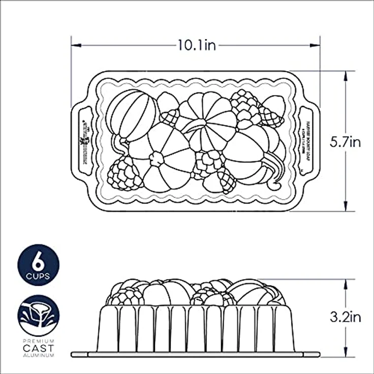 Nordic Ware Harvest Bounty Loaf Pan, One Size, Bronze – Bild 8