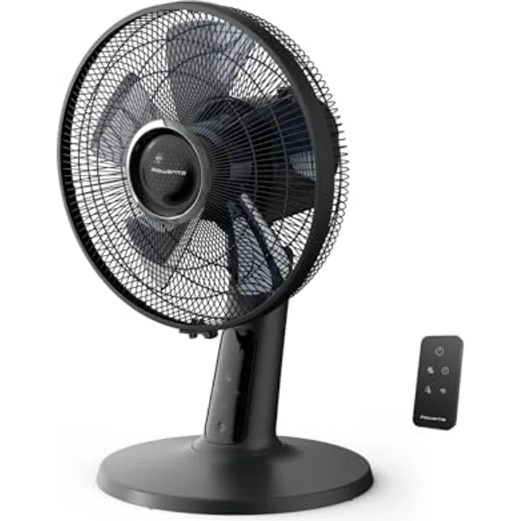Rowenta Turbo Silence Extreme+ Tischventilator VU2750F0, 32 dB(A), 5 Geschwindigkeiten, 2 Modi, 120° Oszillation, Fernbedienung, 8h Timer, leistungsstarker Luftstrom bis 7,5 m