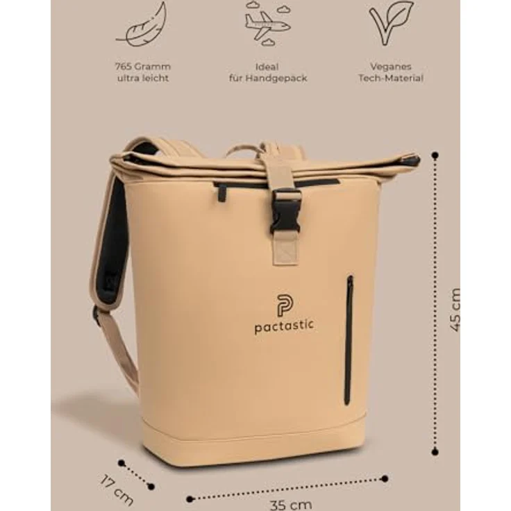 Pactastic Urban Collection Rucksack 45 cm Laptopfach beige – Bild 4
