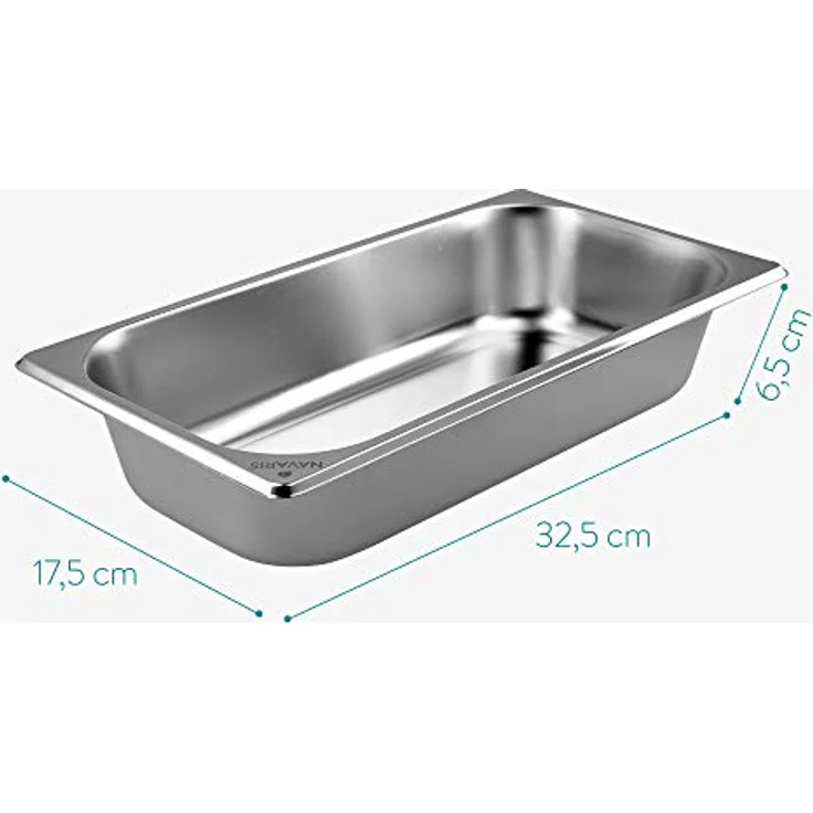 Navaris Panier-Set aus Edelstahl 3-teilig - 3x Schale zum Panieren 32,5 x 17,5 x 6,5 cm - Schnitzel Fleisch Fisch - Metall Panierstraße rechteckig – Bild 4