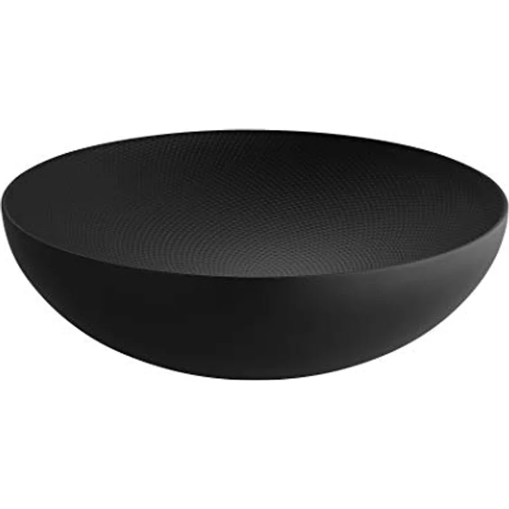 Alessi Obstschale Double Schwarz 25 cm, epoxidharzbeschichteter Stahl mit Reliefdekor – Bild 1