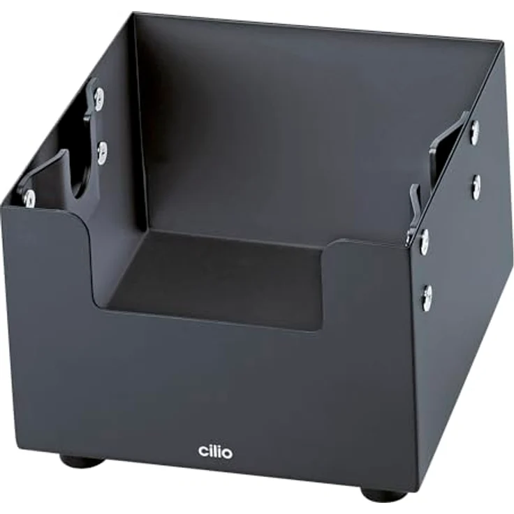 Cilio Espresso-Ausschlagdose Barista, 16x16cm, Edelstahl rostfrei, Schwarz, abnehmbare Ausschlagstange mit rutschfesten Füßen – Bild 2